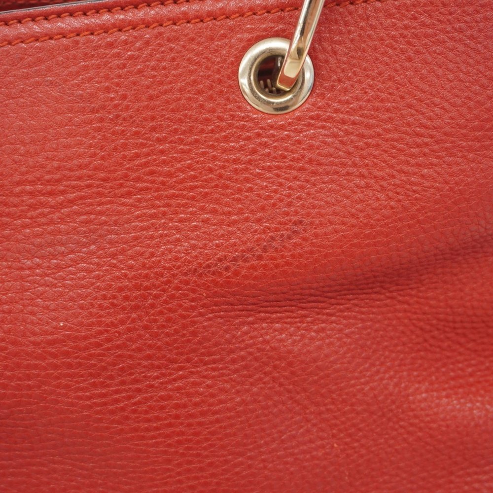 Gucci Bamboo Handbag 323660 Leather Red Champagne Women's - Picture 9 of 15